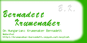 bernadett krumenaker business card
